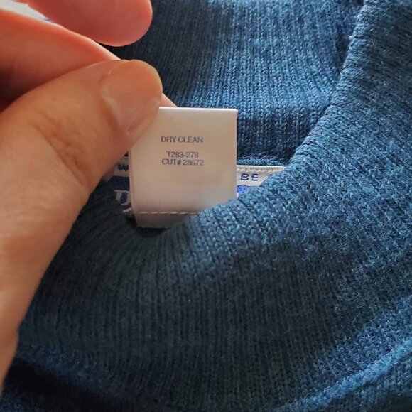 Pendleton 100% Merino Wool Smock Turtle Neck Long Sleeve Royal Blue Sweater S - Picture 9 of 13